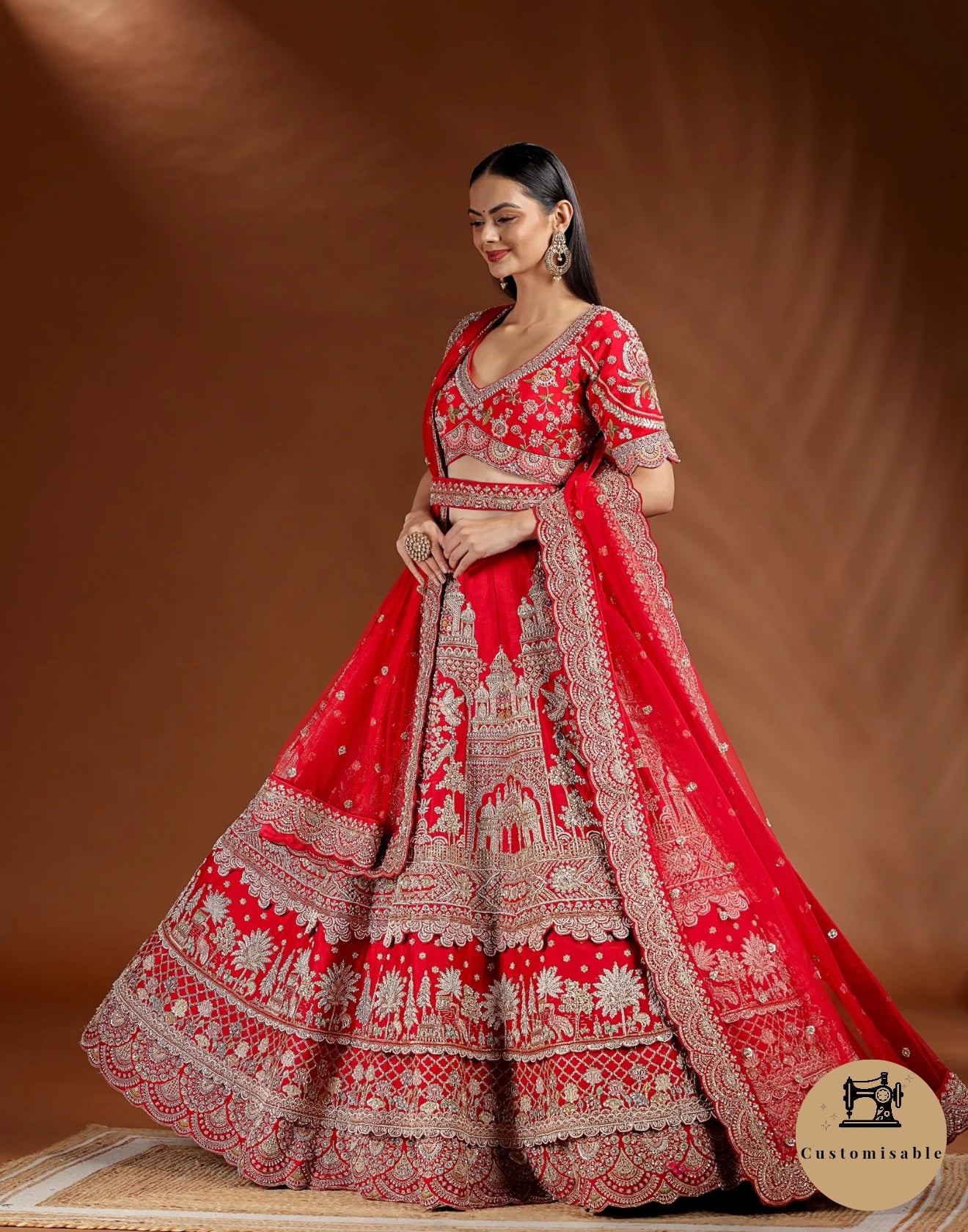 Mehel Ki Maharani Layered Silk Embroidered Bridal Lehenga Set
