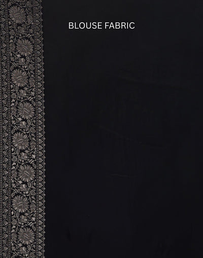 Midnight Charm Dola Silk Saree With Unstitched Blouse Fabric