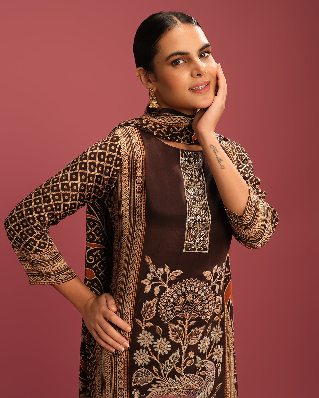 Midnight Charm Printed Kurta Set