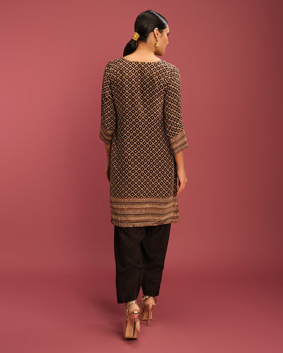 Midnight Charm Printed Kurta Set