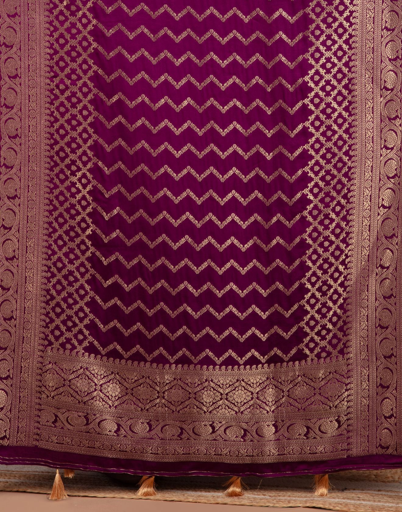 Midnight Periwinkle Crepe Silk Unstitched Suit Set