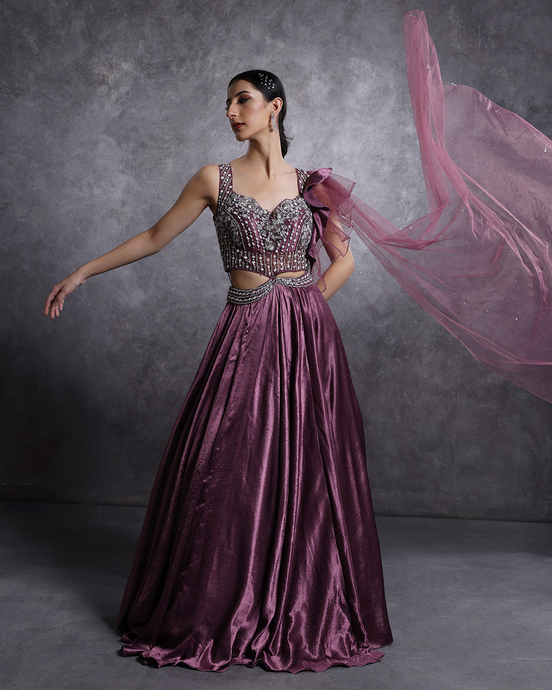 Moonlit Periwinkle Embellished Gown
