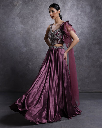 Moonlit Periwinkle Embellished Gown