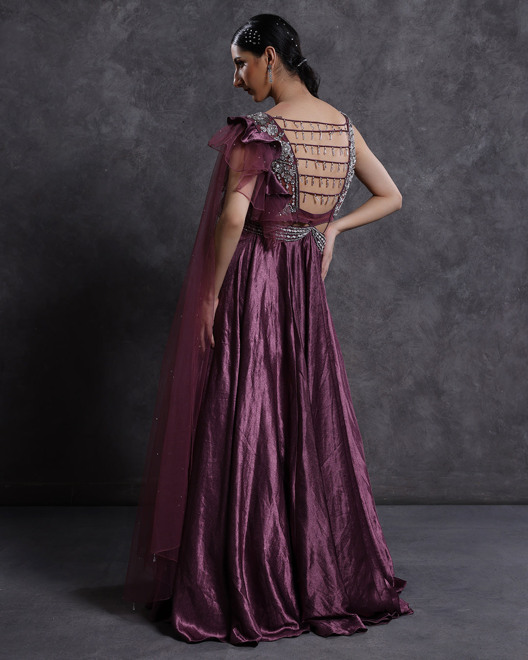 Moonlit Periwinkle Embellished Gown