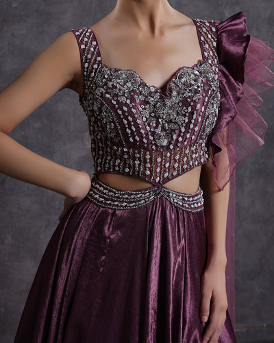 Moonlit Periwinkle Embellished Gown
