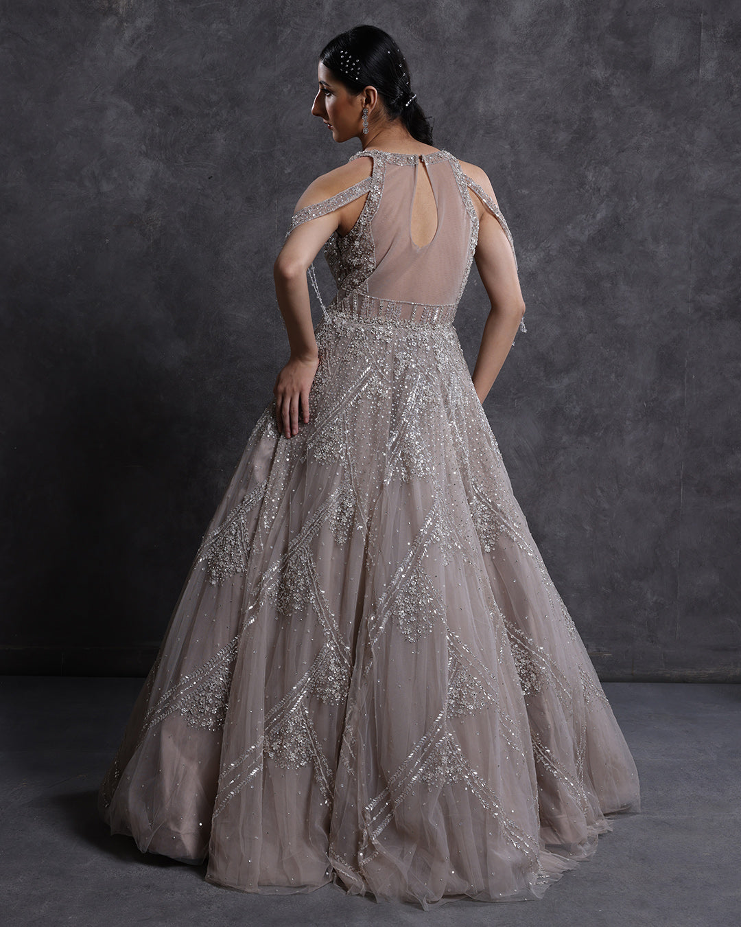 Muted Hue Embellished Bridal Gown