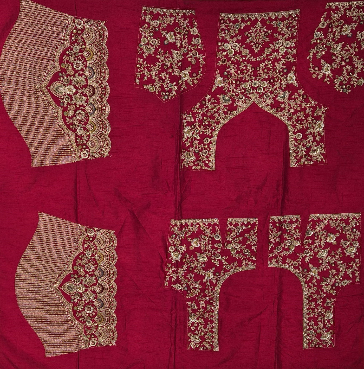 Mystique Red Embroidered Bridal Lehenga With Unstitched Blouse Piece