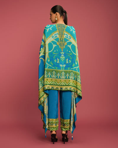 Ocean Jade Printed Festive Kaftan Set