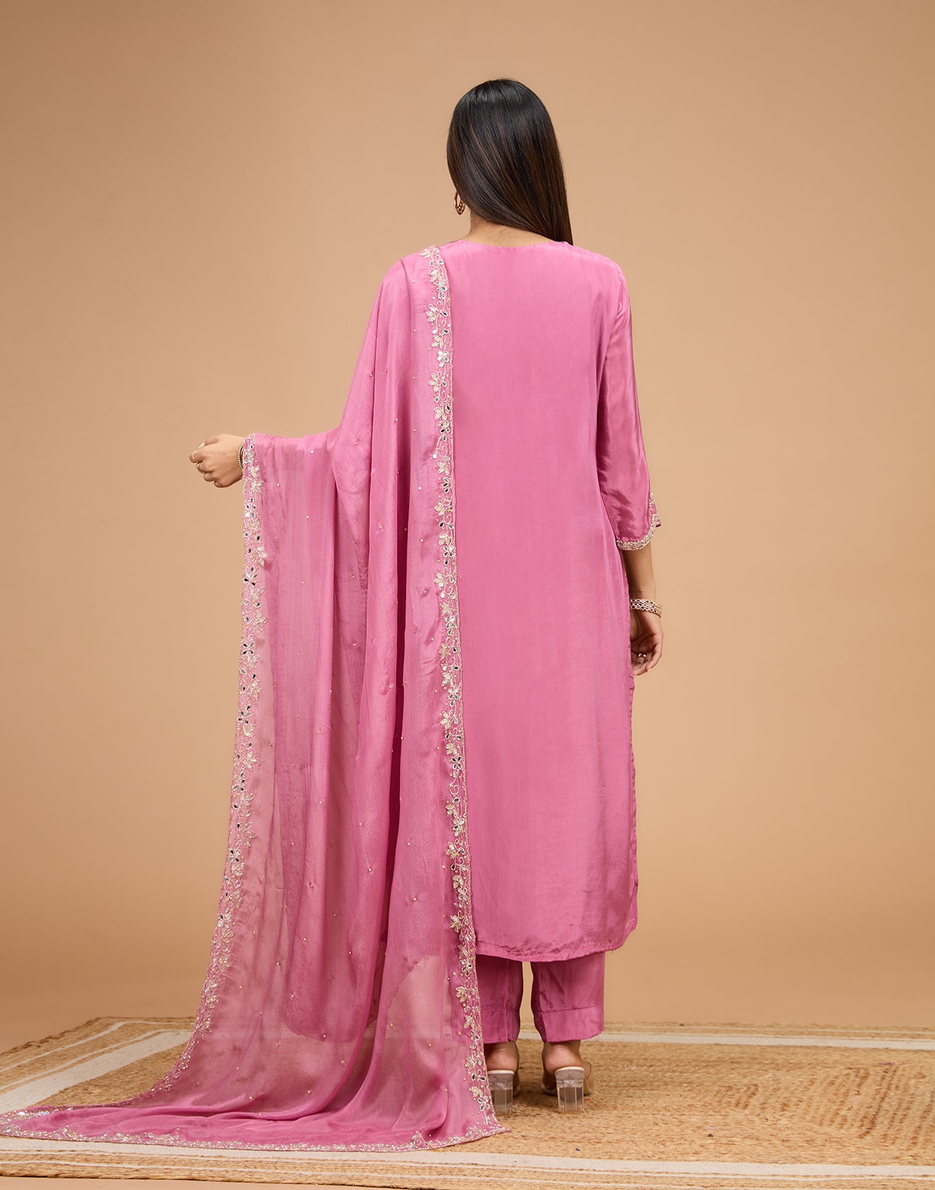 Orchid Mist Crepe Silk Embroidered Unstitched Suit Set