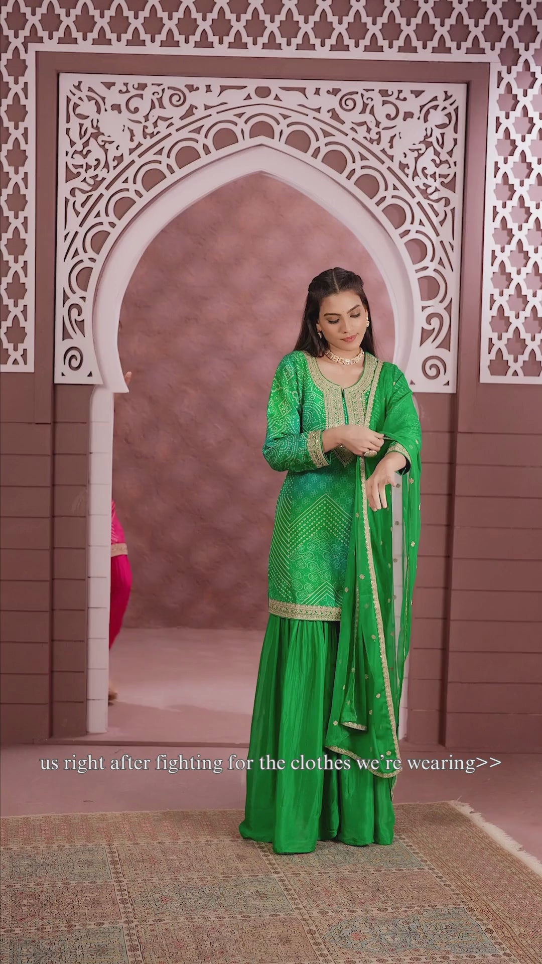 Royal Radiance Bandhej Gharara Set