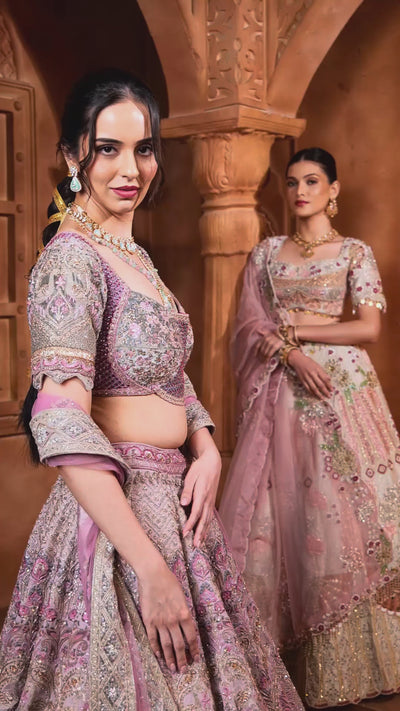 Orchid Bloom Embroidered Bridal Lehenga