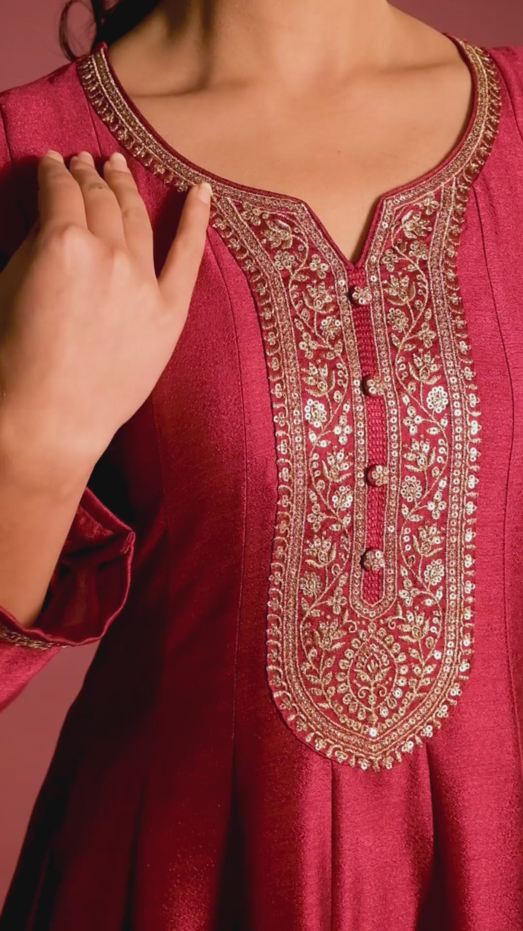 Raspberry Pink Festive Anarkali Suit