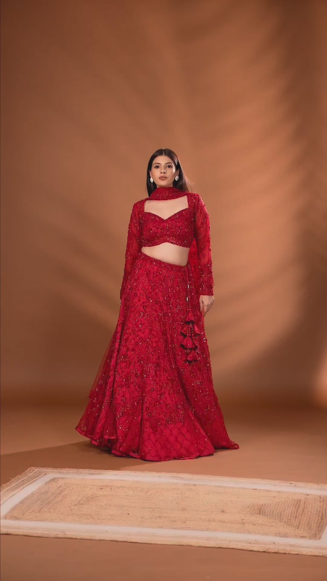 Red Reign Embellished Bridal Gown For Sangeet