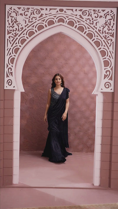 Astral Blue Embellished Bridesmaid Gown