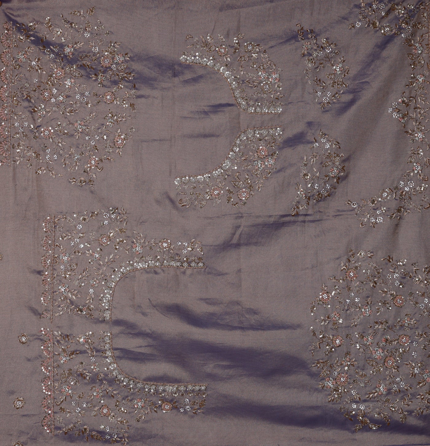 Radiant Iris Hnad Embroidered Bridal Lehenga Set With Unstitched Blouse Fabric