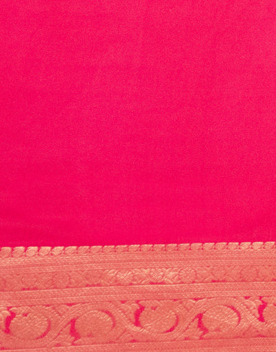 Rani Pink With Zari Design Crepe Silk Unstitched Suit Set