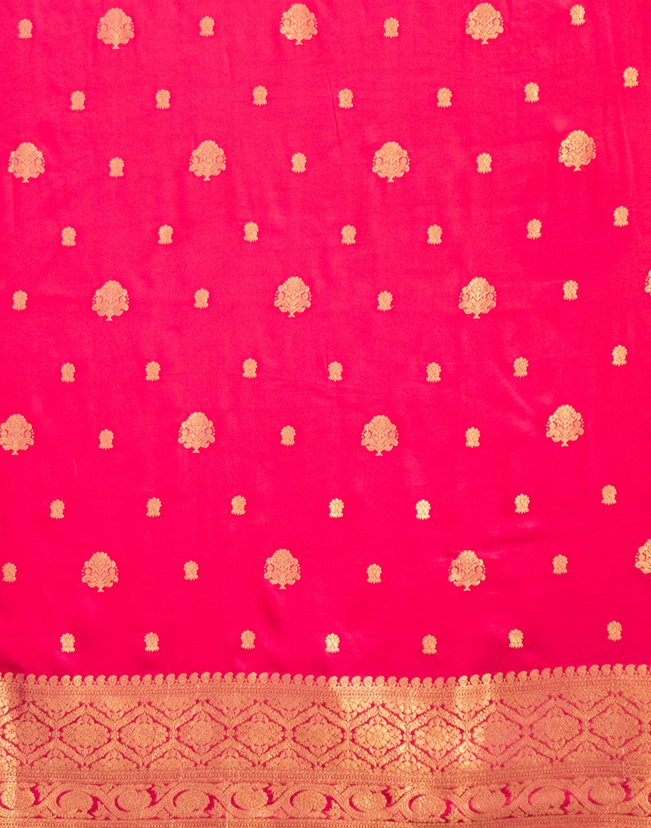 Rani Pink With Zari Design Crepe Silk Unstitched Suit Set