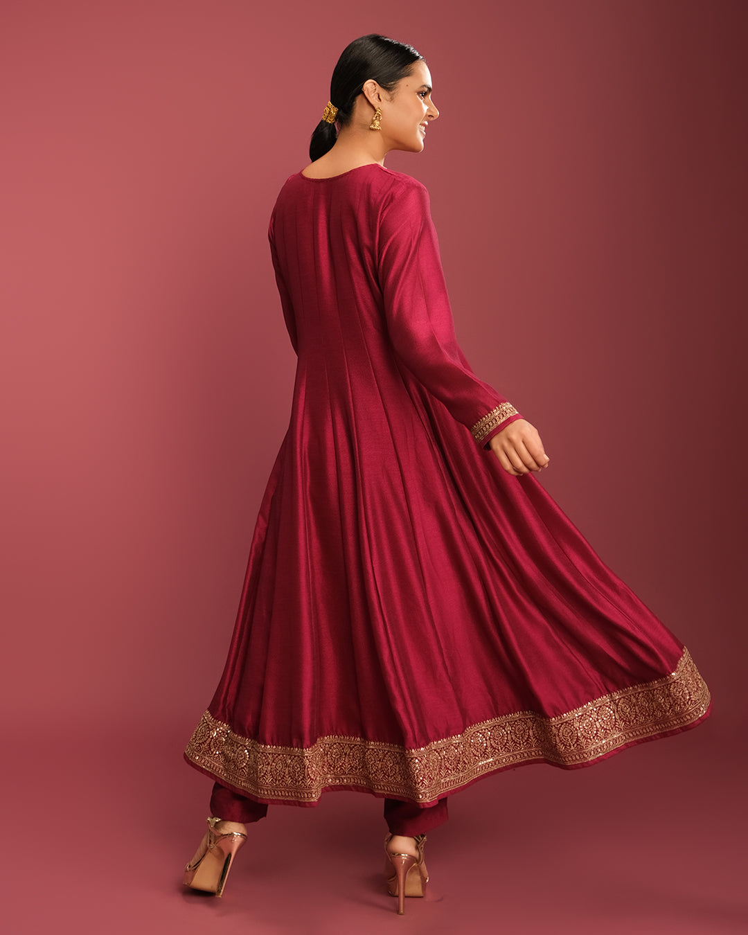 Raspberry Pink Festive Anarkali Suit