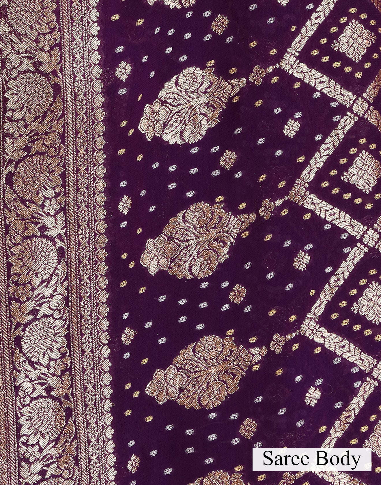 Midnight Iris Festive Bandhej Saree