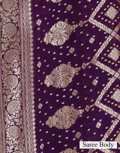 Midnight Iris Festive Bandhej Saree