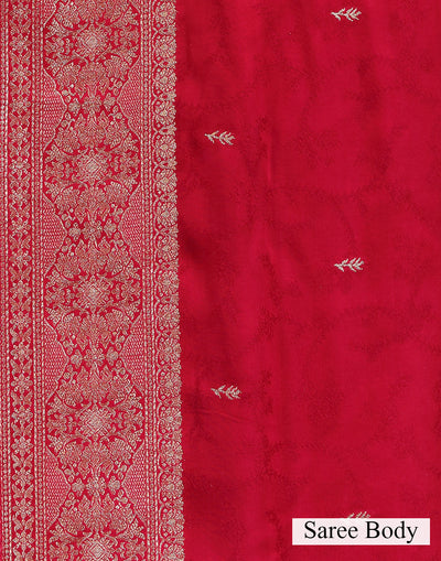 Red Dahlia Dola Silk Saree