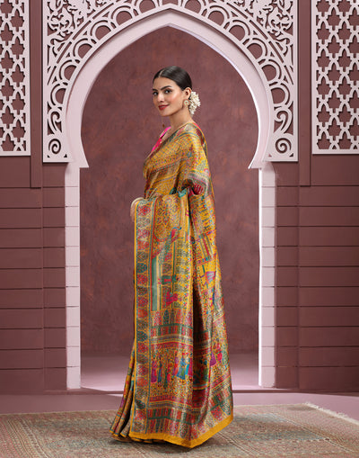 Sunheri Leela Dola Silk Saree
