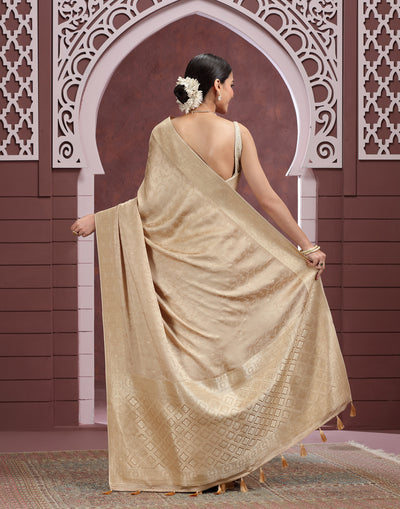 Muted Pearl Dola Silk Saree