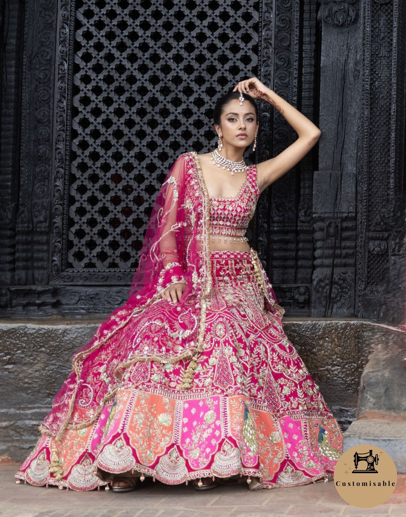 Ruby Royalé Bridal Lehenga With Two Dupattas