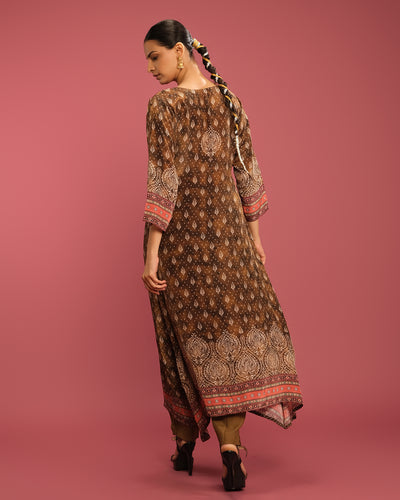 Rustic Olive Printed Kurta Set
