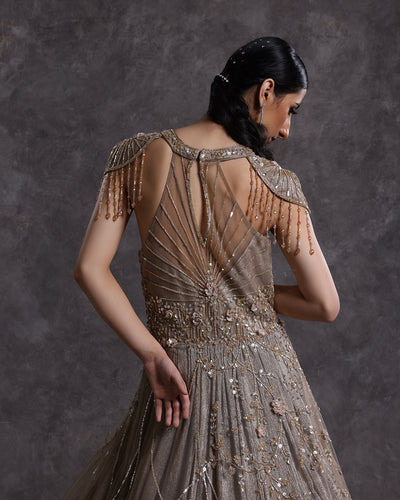 Shimmer Bronzer Bridal Cocktail Gown