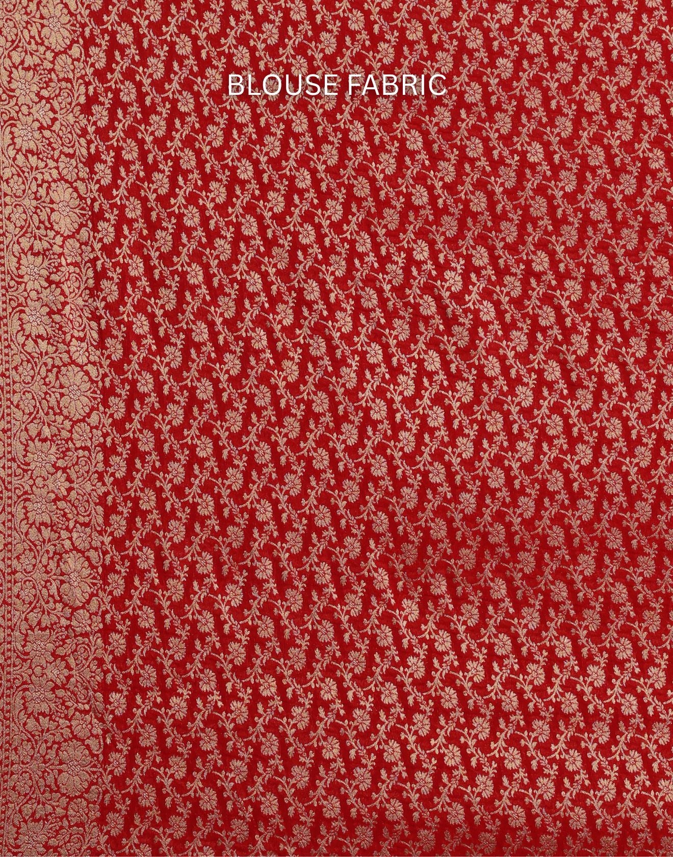 Sindoori Glow Woven Buttis Georgette Saree With Unstitched Blouse Fabric