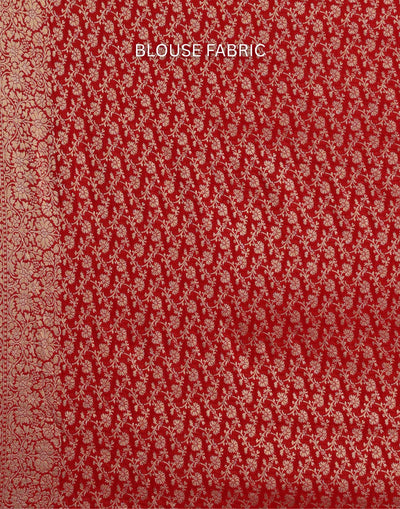 Sindoori Glow Woven Buttis Georgette Saree With Unstitched Blouse Fabric