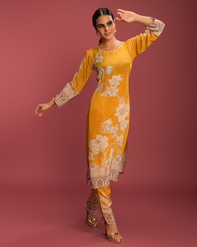 Sunrays Bloom Printed Crepe Kurta Set