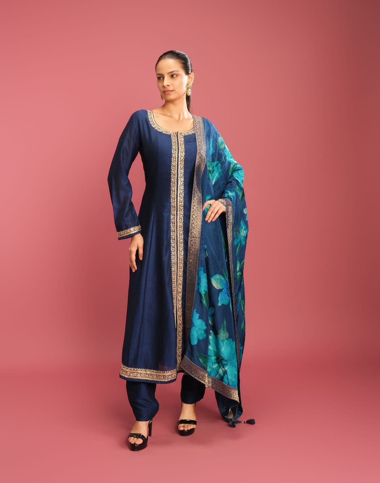 Turquoise Tale Festive Anarkali Suit