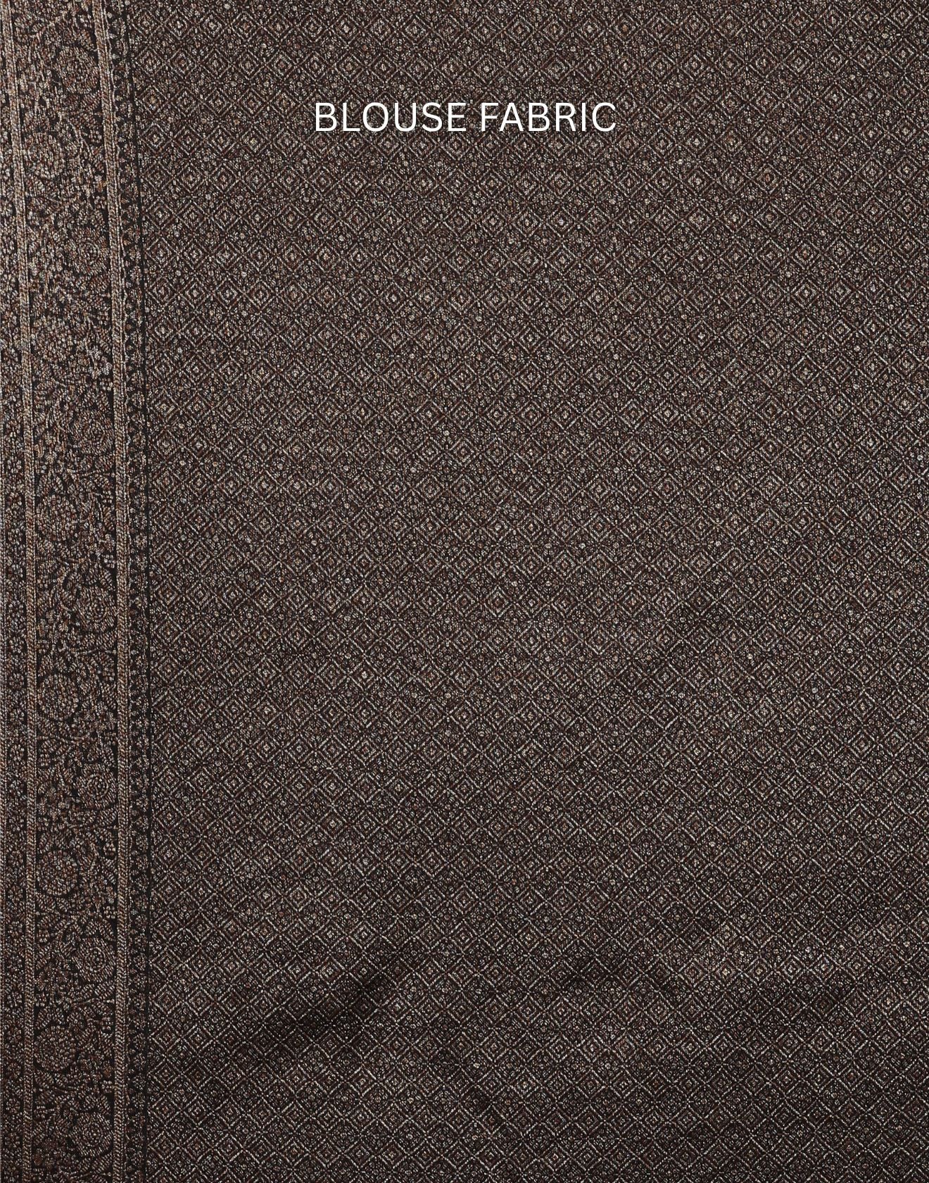 Urban Midnight Silk Saree With Antique Gold Woven Design And Unstitched Blouse Fabric