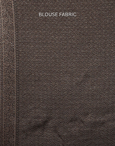 Urban Midnight Silk Saree With Antique Gold Woven Design And Unstitched Blouse Fabric