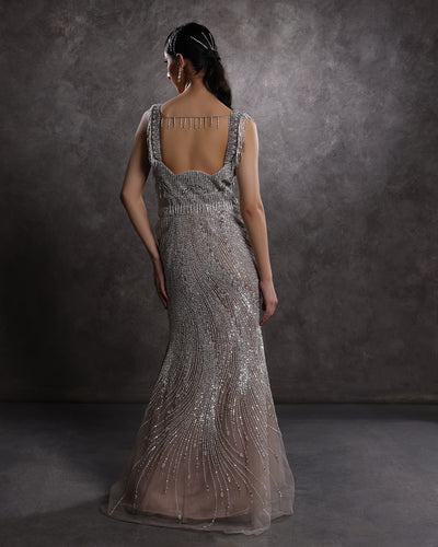 Victorian Glam Embellished Cocktail Gown