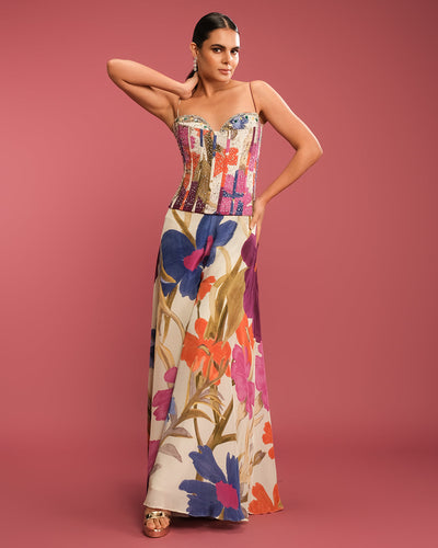 Wild Forest Printed Fusion Corset Set