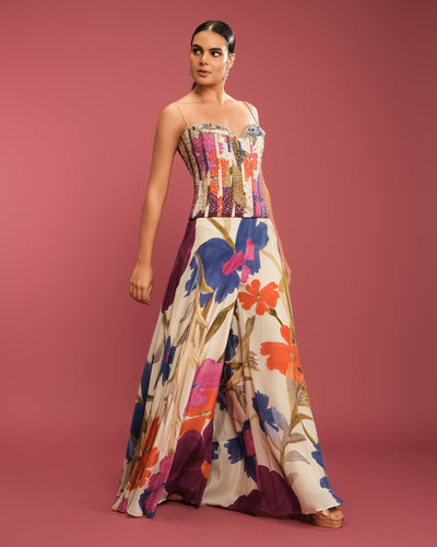 Wild Forest Printed Fusion Corset Set